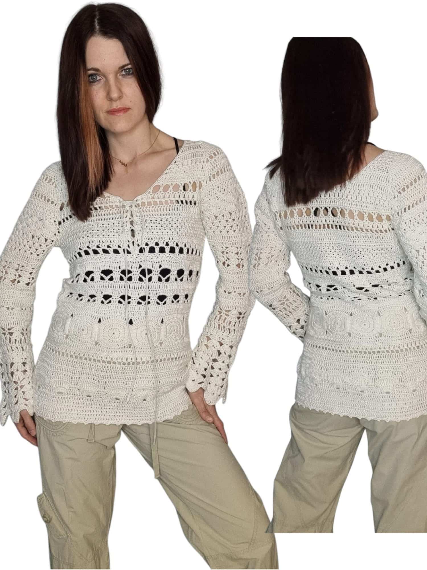 Romantyczny sweter sweterek Stefanel rozmiar S/M 36/38
