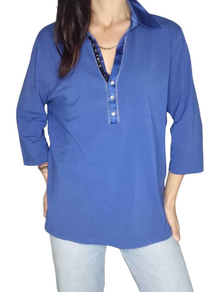 Kobaltowa bluzka Frank Walder   Rozmiar 48 4XL