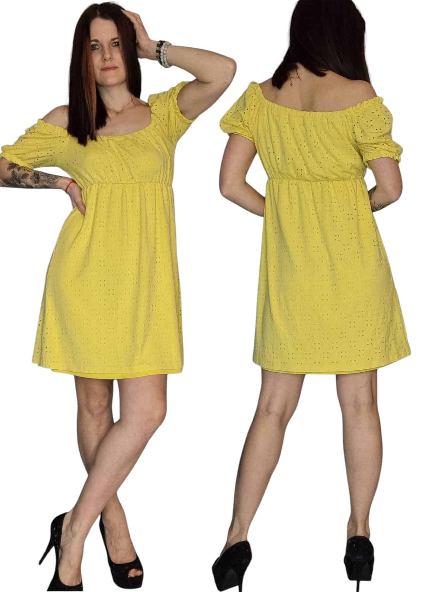 Żółta sukienka marki Mamalicious    rozmiar M/L (38/40).