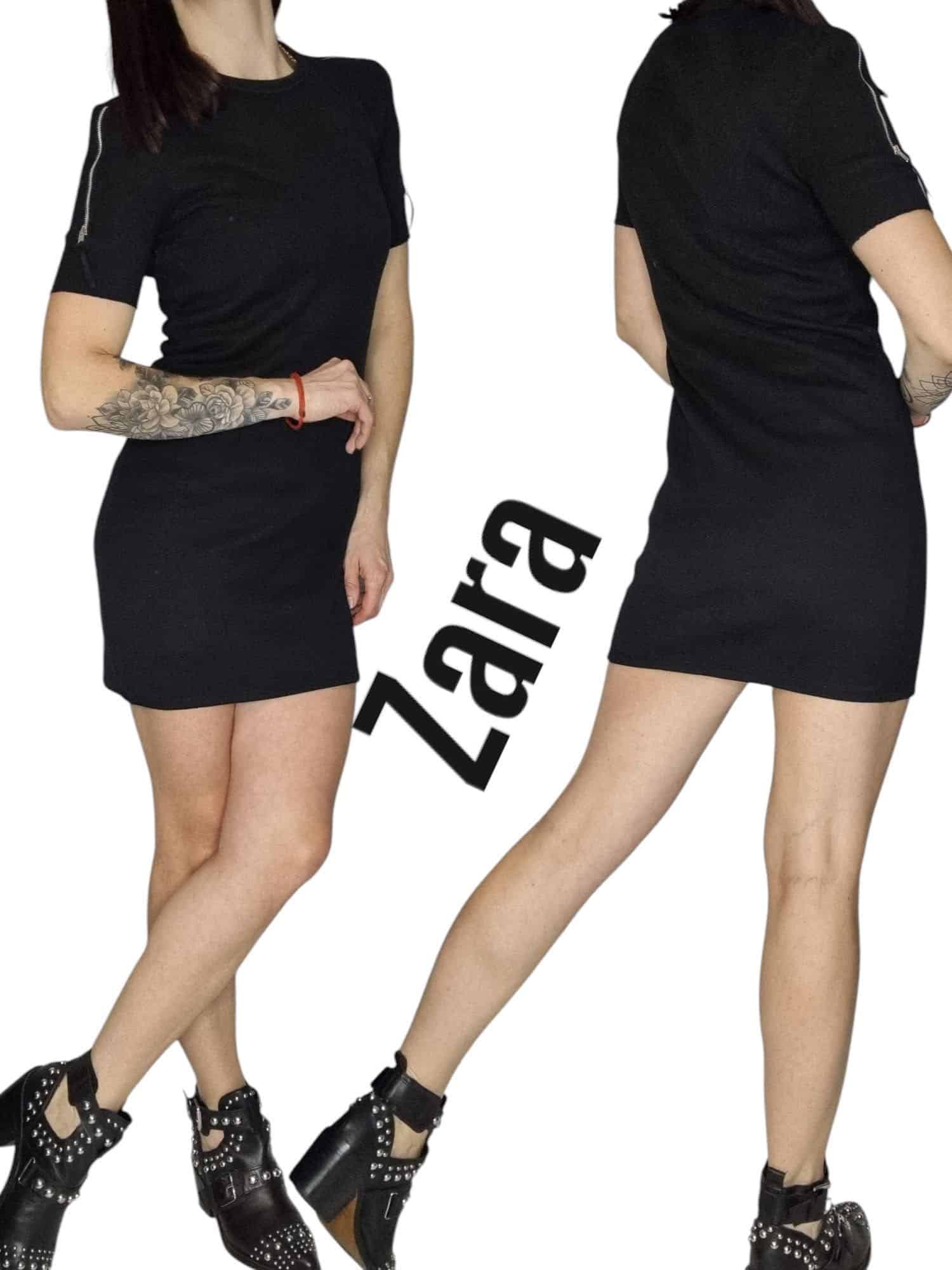 Czarna sukienka prążek zara rozmiar S/M 36/38
