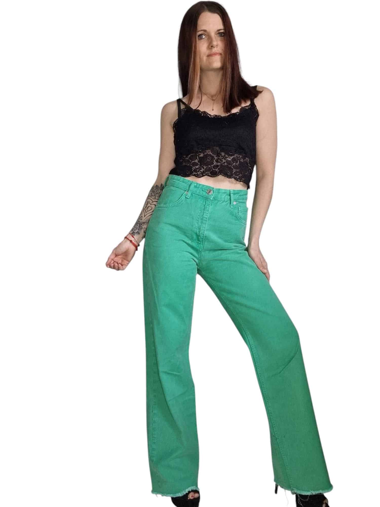 Zielone spodnie zara rozmiar S 36