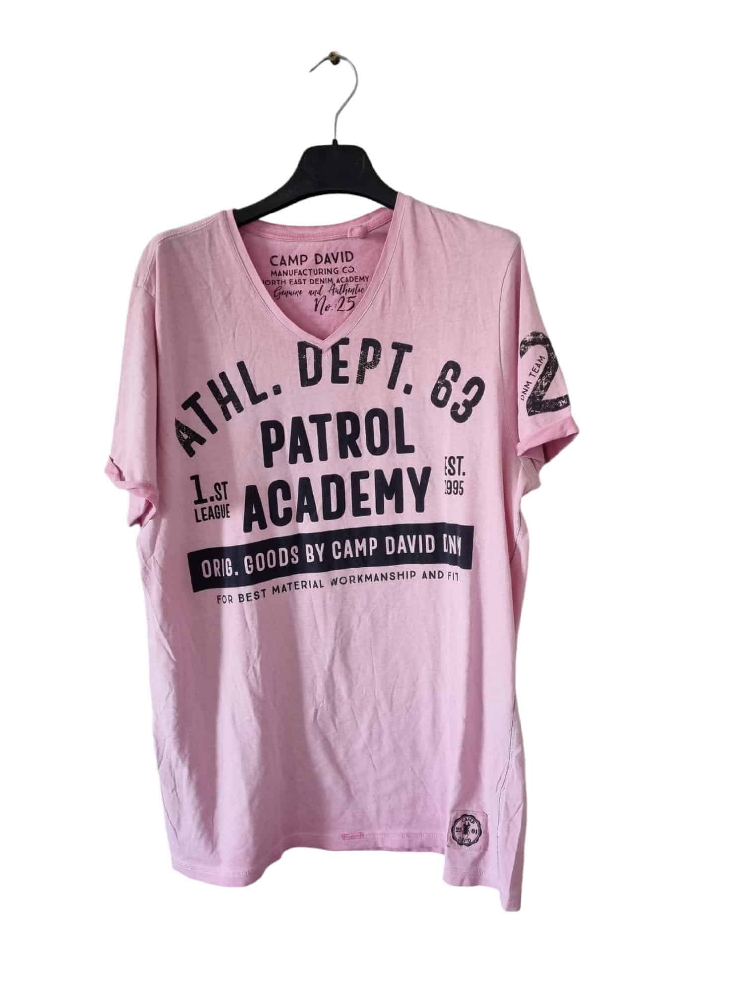 Koszulka rozowa t-shirt camp david rozmiar L