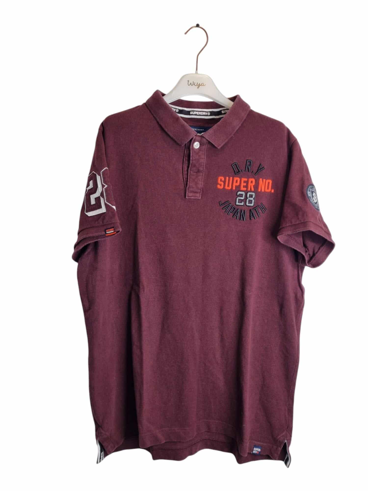 Meska wiśniowa koszulka t-shirt Polo superdry rozmiar xxxl