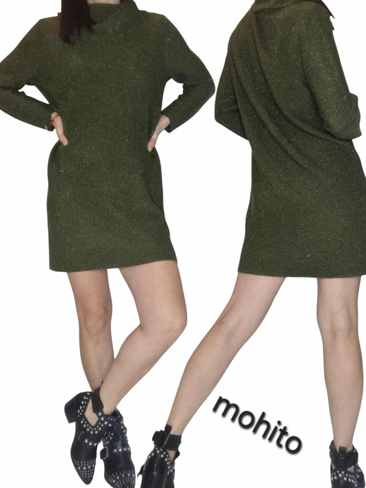Zielona brokatowa sukienka Mohito rozmiar S 36