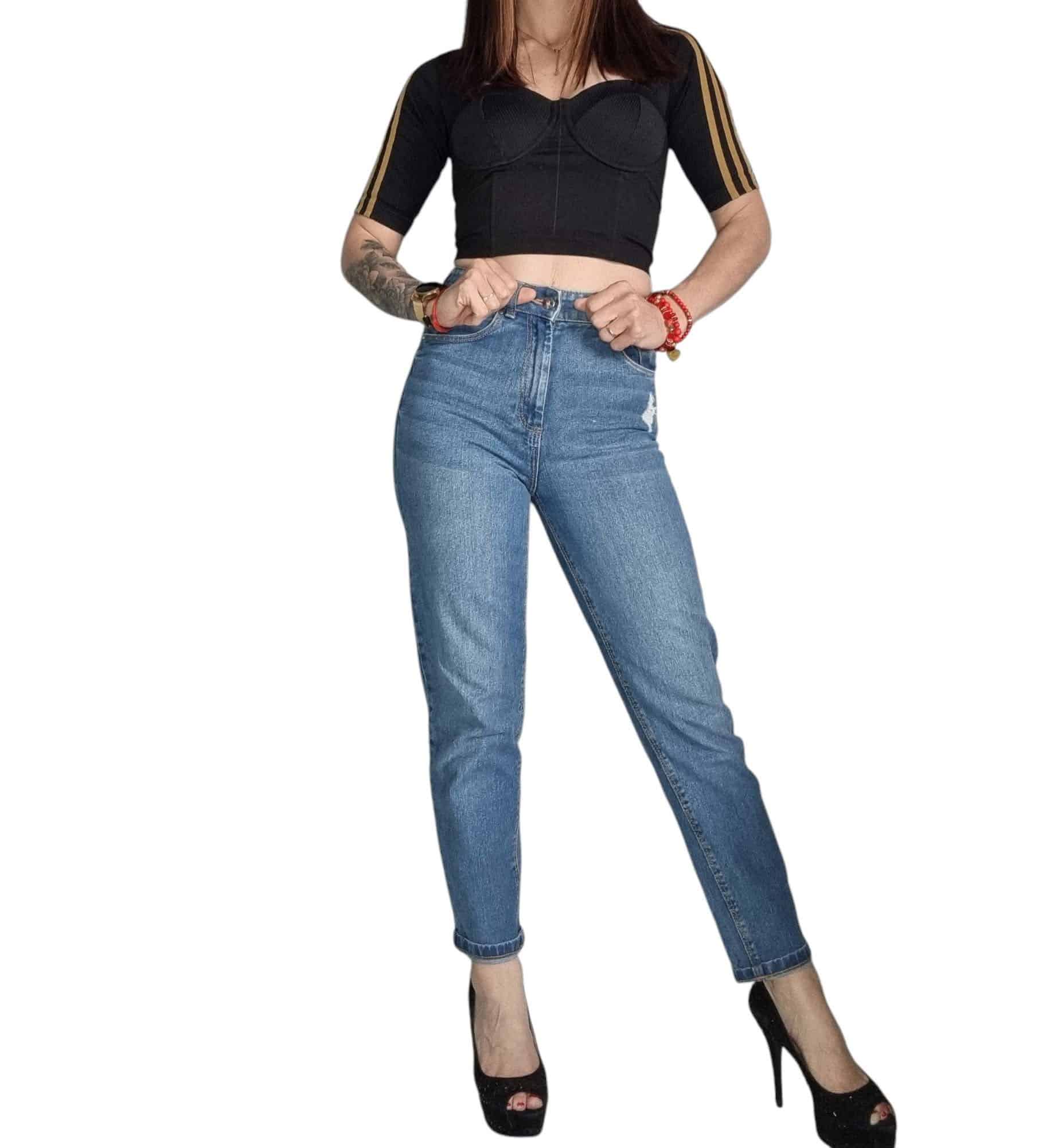Jeansowe spodnie mohito rozmiar xxs/xs 32/34