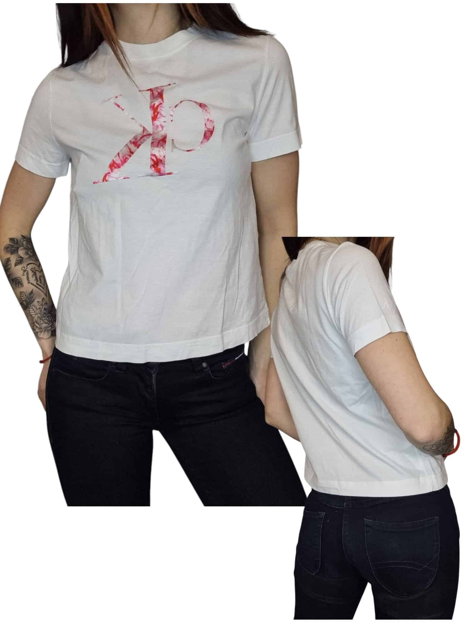Bialy t-shirt Calvin Klein rozmiar S 36