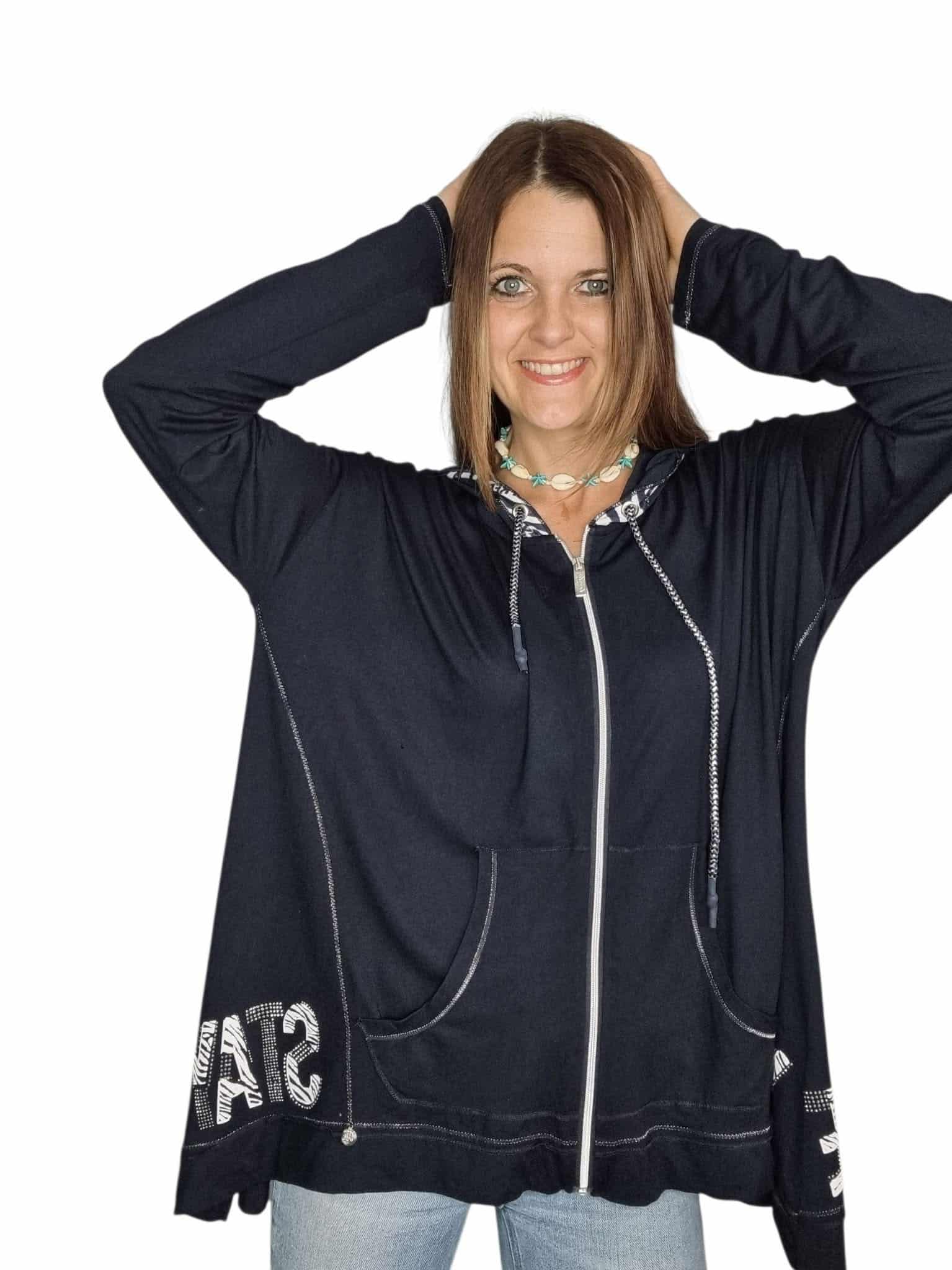 Czarna bluza trendy tredy rozmiar rozmiar uniwersalny od s 36 do 46