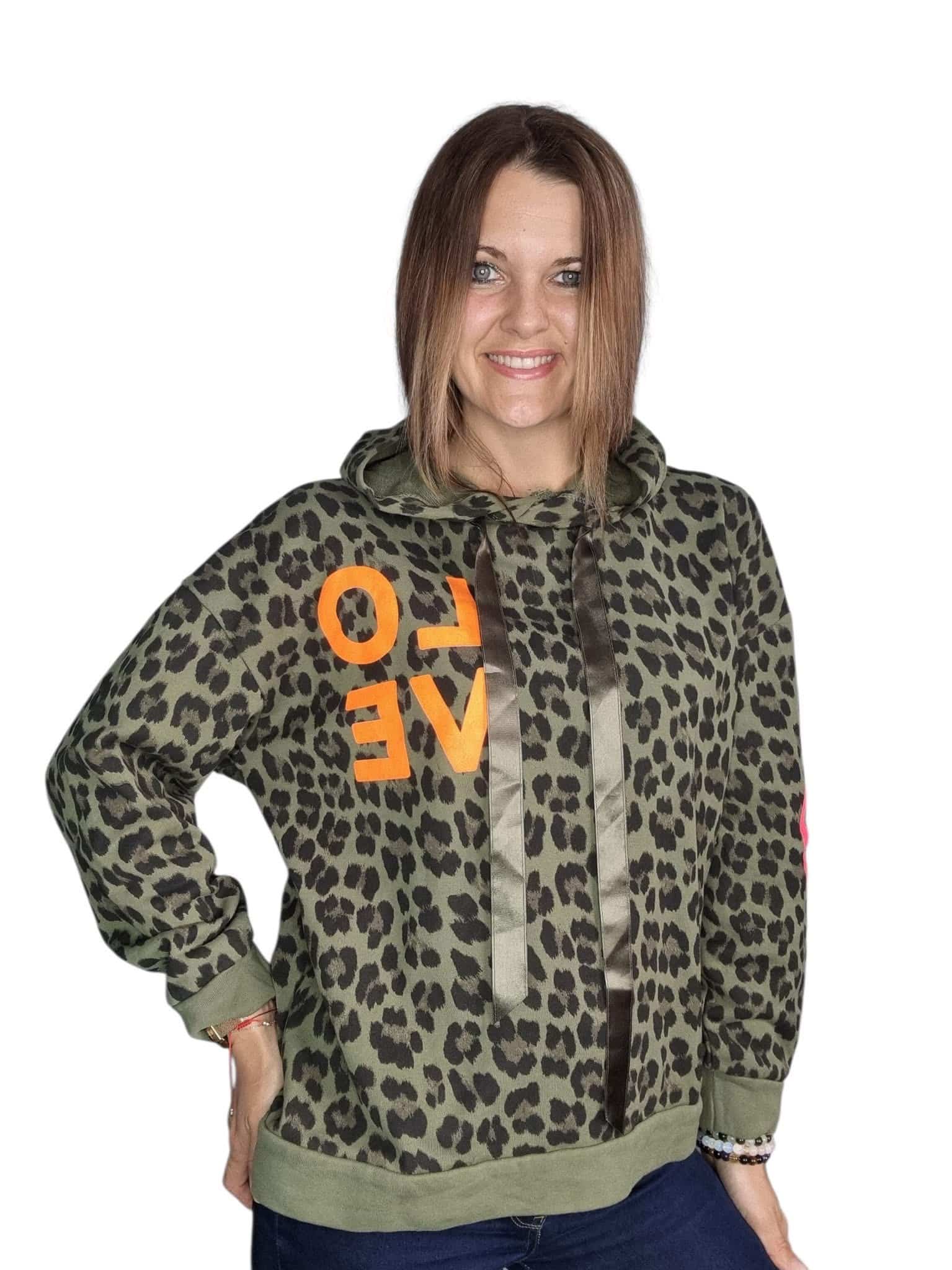 Zielona bluza w cetki oversizowa rozmiar uniwersalny od L do 40 do 46